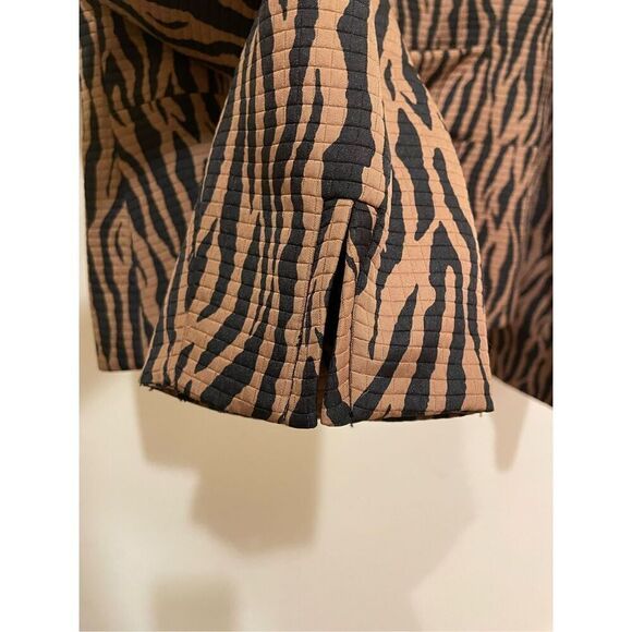 Liz Claiborne animal print long sleeve belted Y2K blazer suit jacket size 8 - Picture 9 of 12